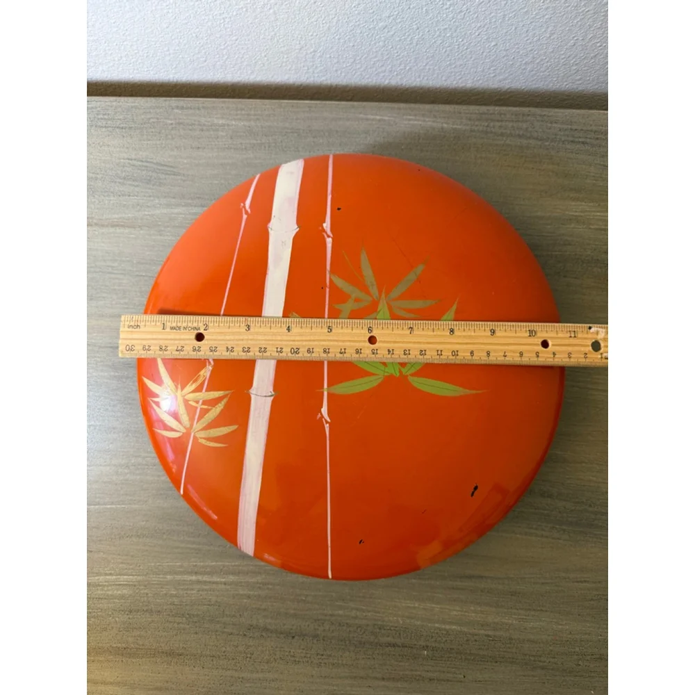 Vintage Japanese Bento Box/Trinket Box/Sewing Box 10.5 in. Diameter